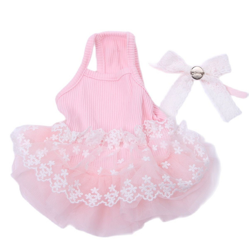 Printsessi koera kassi kleit Tutu Lilled, pitsdisain Lemmiklooma kutsika seelik Kevad/suvi riided komplekt 5 suurust 6 värvi