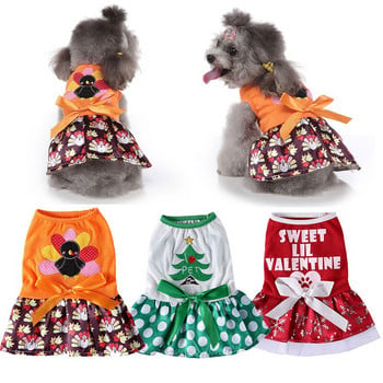 Χαριτωμένα φορέματα αποκριάτικων κατοικίδιων γατών για ρούχα μικρού σκύλου Χριστουγεννιάτικο φόρεμα φόρεμα γάτας Cosplay φόρεμα φούστα για σκύλους κουτάβι Τσιουάουα