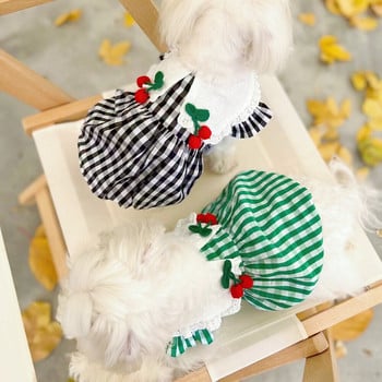 Cherry ριγέ ρούχα για κατοικίδια Δροσερό φόρεμα για σκύλους Μαλακό φθινοπωρινό φόρεμα για σκύλους φόρμα για μεσαίου μεγέθους σκύλους Ρούχα για γάτες