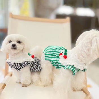 Cherry ριγέ ρούχα για κατοικίδια Δροσερό φόρεμα για σκύλους Μαλακό φθινοπωρινό φόρεμα για σκύλους φόρμα για μεσαίου μεγέθους σκύλους Ρούχα για γάτες