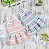 Triibuline kutsika suveriided roosa sinine lemmikloomakleit väikesele kassile looma XS XXL chihuahua prantsuse buldog XXL tüdruku poisi ülikonna aksessuaar