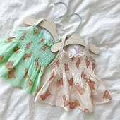 Fusta de vară drăguță pentru animale de companie Teddy Haine respirabile Îmbrăcăminte pentru câini cu imprimeu de urs din desene animate Cățeluș Fusta moale Pet SuppliesS-2XL