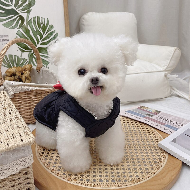 Kutsikavest Väikeste koerte riided Kassiriided Elegantne Bow Down Kleit Koerale Kassitarbed Bulldogi koera kostüüm Lemmikloomariided