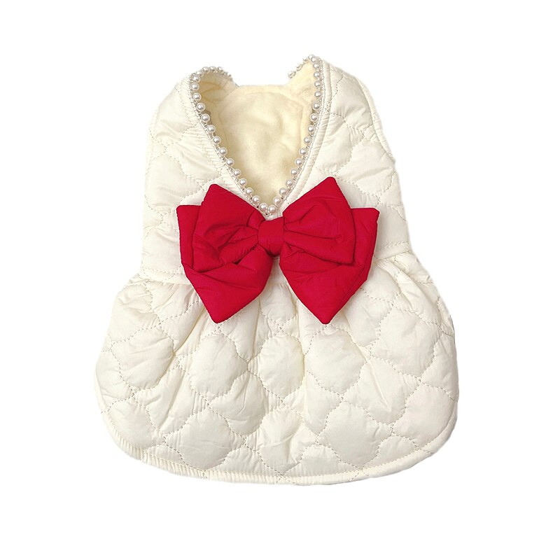 Kutsikavest Väikeste koerte riided Kassiriided Elegantne Bow Down Kleit Koerale Kassitarbed Bulldogi koera kostüüm Lemmikloomariided