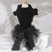 Priedušné šaty pre psov s volánikmi, štýlové oblečenie pre šteniatka s veľkou mašľou a princeznovským vzorom na každodenné nosenie