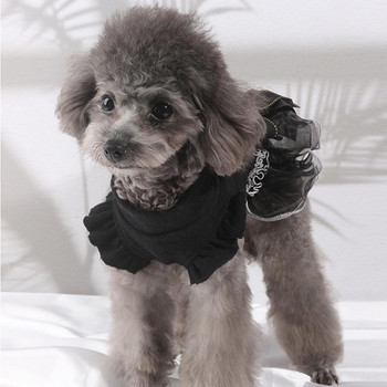 Ρούχα βολάν για σκύλους Αναπνεύσιμο φόρεμα για κατοικίδια Κομψά Ρούχα Puppy Princess με μεγάλο φιόγκο για την καθημερινή ζωή