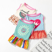 Graži šunų suknelė mažiems šunims Čihuahua mopso drabužiai Miela princesės suknelė šuniuko liemenė sijonas madingi nėrinių dizainai šunų drabužiai