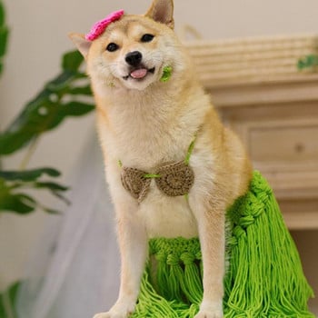 Funny Dog Bikini Bohemian Grass Φούστες για σκύλους καλοκαιρινά ρούχα για γαλλικό μπουλντόγκ πατημασιά σκύλος αστεία ρούχα για σκοποβολή L7c2
