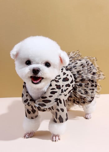 Princess Dog Cat Dress Tutu Pet Puppy Wedding/Party Skirt Outfit Lepord Design 6 Размери