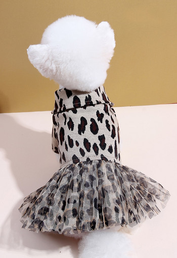 Φόρεμα Princess Dog Cat Tutu Pet Puppy Φούστα γάμου/πάρτι Φούστα Lepord Design 6 μεγεθών