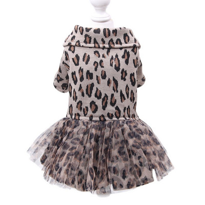 Φόρεμα Princess Dog Cat Tutu Pet Puppy Φούστα γάμου/πάρτι Φούστα Lepord Design 6 μεγεθών