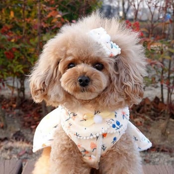 S Bow Φόρεμα φθινοπώρου για σκύλους Φούστα γάτας Puppy Coat Μικρό κοστούμι σκύλου Φορέματα σκυλιών παπιγιόν Ρούχα για σκύλους Teddy Yorkie Pomeranian Bichon Poodle