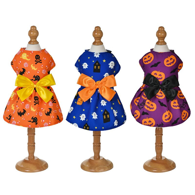 Rochie pentru câini de Crăciun Fusta prințesă florală mică Rochie pentru câini Fusta Halloween prințesă pentru câine Rochii de mireasă pentru animale de companie Rochie cu fundă