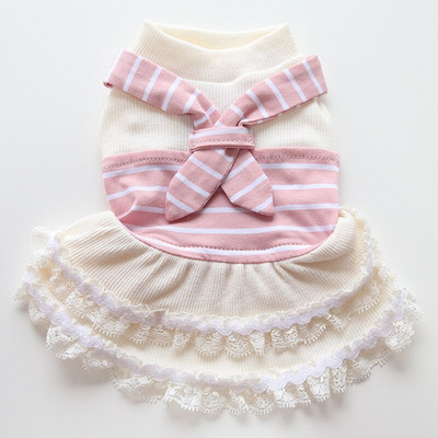 Haljina/majica za pse i mačke Dizajn prugastog šala Majica za štene za kućne ljubimce Proljetna/ljetna odjeća