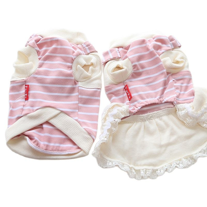 Haljina/majica za pse i mačke Dizajn prugastog šala Majica za štene za kućne ljubimce Proljetna/ljetna odjeća