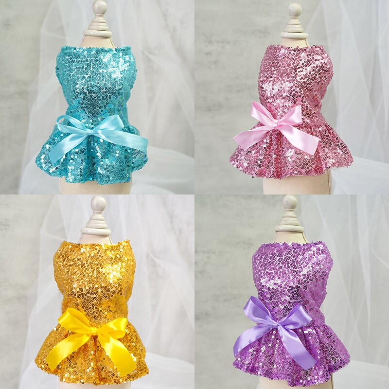 Luksuslikud printsessi pulmapruudi koerakleidid väikestele koertele Suvine litriga kleit Koerariided chihuahua tüdruku kutsikarõivastele