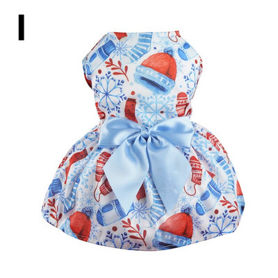 Fuste de prințesă pentru câine cu imprimeu de Crăciun Fuste pentru animale de companie Rochie cu gât rotund Accesorii pentru animale de companie Drăguț dulce imprimat haine universale pentru câini Moda