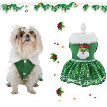 Коледни рокли за кучета за малки кучета Дрехи Коледна косплей рокля за котки за домашни любимци Елегантна рокля за кученце с принцеса Бишон Палто за чихуахуа