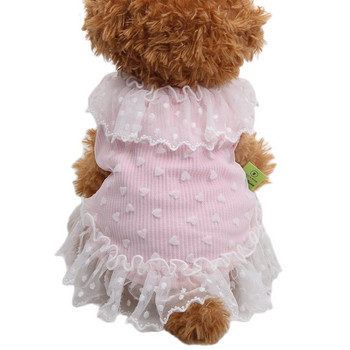 Princess Dog Cat Dress Tutu Hearts&Lace Design Pet Puppy Fairy Skirt Пролетно/лятно облекло 5 размера