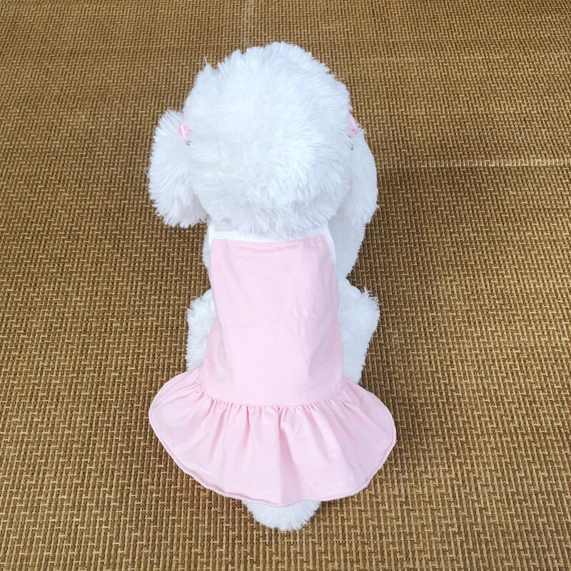 Rochie cu dungi Îmbrăcăminte pentru animale de companie Câini Bretele Vestă pentru haine pentru câini Costum mic Bulldog francez de vară Negru Alb Guler pentru fată Perro