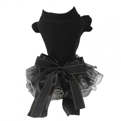 Drabužiai šunims Unikalūs stilingi raukiniai, dideli lanko mazgai šuniuko drabužiai naminių gyvūnėlių parduotuvei šuniukų drabužiai naminių gyvūnėlių suknelė