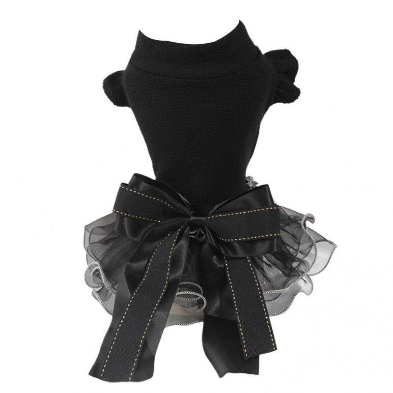 Drabužiai šunims Unikalūs stilingi raukiniai, dideli lanko mazgai šuniuko drabužiai naminių gyvūnėlių parduotuvei šuniukų drabužiai naminių gyvūnėlių suknelė