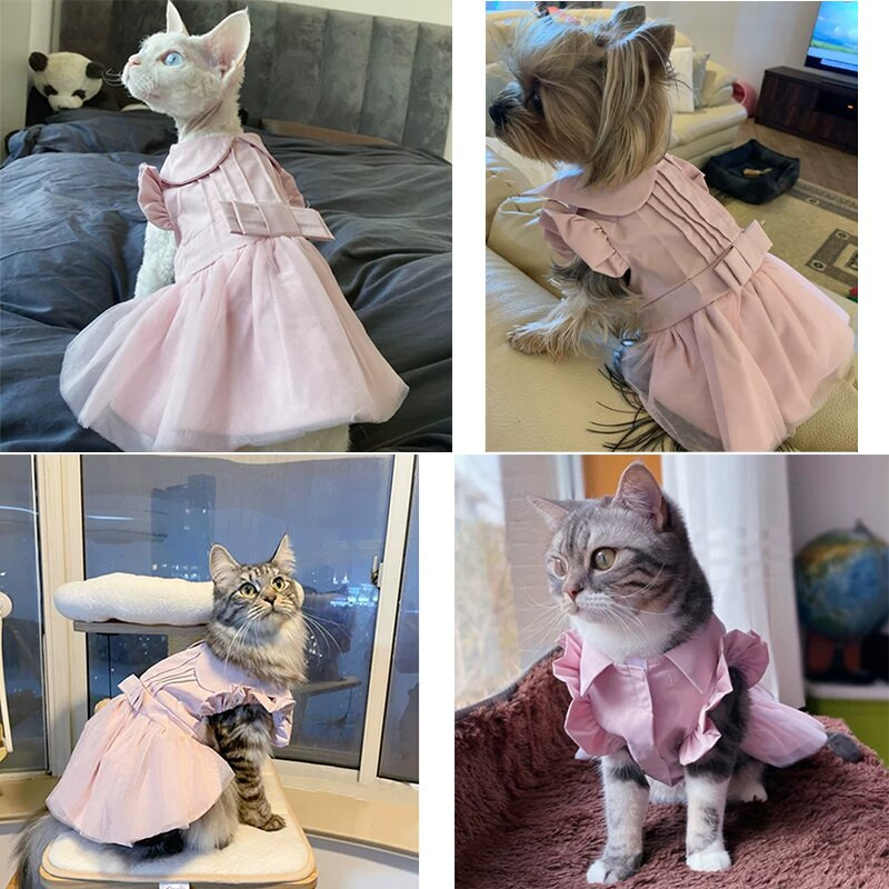 UFBemo šunų rožinė suknelė kačių Kalėdų Disfraz Perro mažiems šunims Vestuvinės suknelės augintiniui Vestido Chihuahua