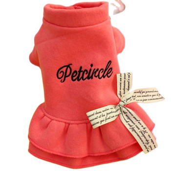 Small Dog Cat Dress T-shirt Γράμματα & φιόγκοι Πουλόβερ για κατοικίδια Puppy Hoodie Ρούχα φθινοπώρου/άνοιξης Ένδυση 5 μεγεθών