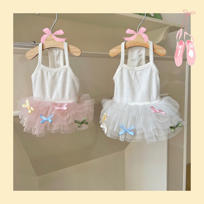 Ins Bow Balerina svārku bikšturi Pavasaris un vasara Pet Cat Dog Girl Cute Tutu Svārki Maltas Bichon Small Dog Dress Pet Tutu