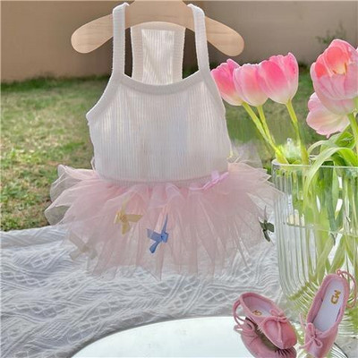 Ins Bow Balerina szoknya nadrágtartók Tavaszi és Nyári Kisállat Macska Kutya Lány Aranyos Tutu Szoknya Máltai Bichon Kis kutyaruha Pet Tutu