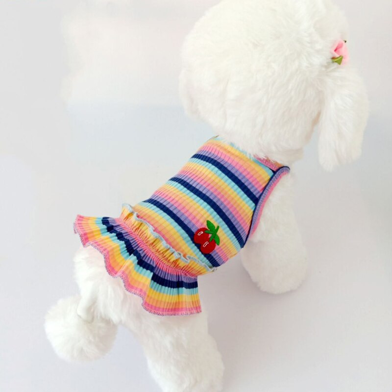 2021-es divat tavaszi és nyári édes kutyaruha csíkos szoknya kiskutya szép puha ruha kisállat ruhák kisállat kiegészítők univerzális
