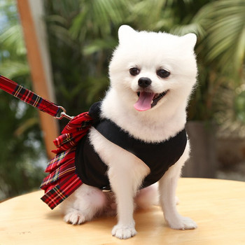 Ρούχα για σκύλους κατοικίδιων ζώων Καλοκαιρινό ανοιξιάτικο φόρεμα για σκύλους με λουρί Chihuahua Bichon χαριτωμένη φούστα για μικρά σκυλιά Πολυτελή φορέματα για κουτάβια