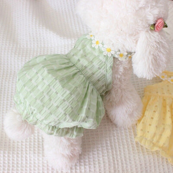 ins Καλοκαιρινό βαμβακερό φρέσκο φόρεμα για σκύλους για κατοικίδια Φούστα για κουτάβι Γιορκσάιρ Τσιουάουα Pomeranian Poodle Bichon Στολή για κατοικίδια Teddy