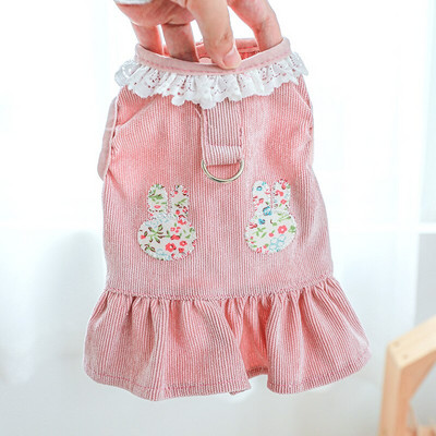 Küüliku lillelised koerarakmed Kleidid Pitsiline lemmiklooma vest mantel Tutu seelikuga Roosa Roheline Suvi Kevad Uus Kassi Riietus Riietus Chihuahua