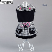 Kölyökkutya nyári pamut ruházat kis kutya macska ruha divat kisállat ruha kutya ruha fekete nyári ruha XS-XL