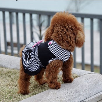 Кученце Лятно памучно облекло Малко куче Котешка рокля Модна рокля за домашни любимци Облечи куче Черно лятно облекло XS-XL