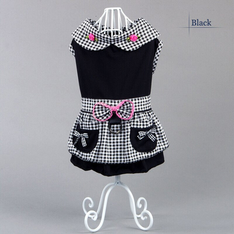 Kölyökkutya nyári pamut ruházat kis kutya macska ruha divat kisállat ruha kutya ruha fekete nyári ruha XS-XL