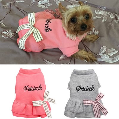 Slatka mašna Puppy Dog Dress Zimska topla odjeća za kućne ljubimce za male pse York Shih Tzu haljine Mačka suknja mascotas vestidos para perritas