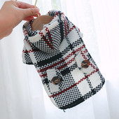 Oblečenie pre domáce zvieratá, zimný jesenný sveter, teplý kockovaný kabát pre šteňatá, módna vlnená mikina s kapucňou, mikina pre malého psa, Yorkshire Chihuahua Bulldog