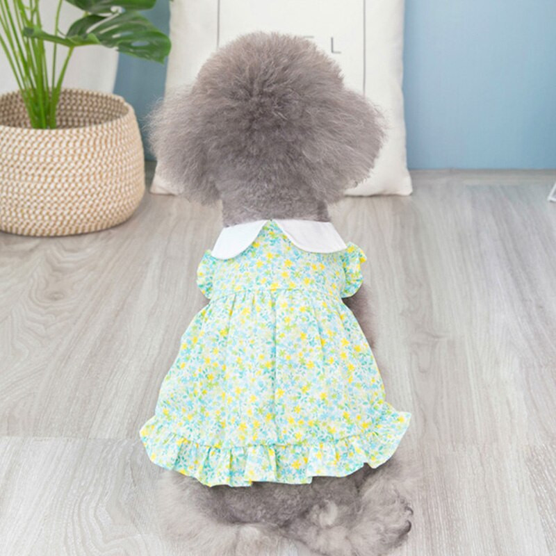 Valge roosa magus koer Bowknot pulmakleit Printsessi kleit Koerariided väikestele koertele Pulmaseelik kutsikale Chihuahua riided