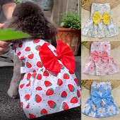 Snap Style Cvjetna haljina za pse Mašna Haljina za princeze Suknja za pse Proljeće Ljeto Vjenčanice Slatki psi Suknja za mačke Odjeća za kućne ljubimce