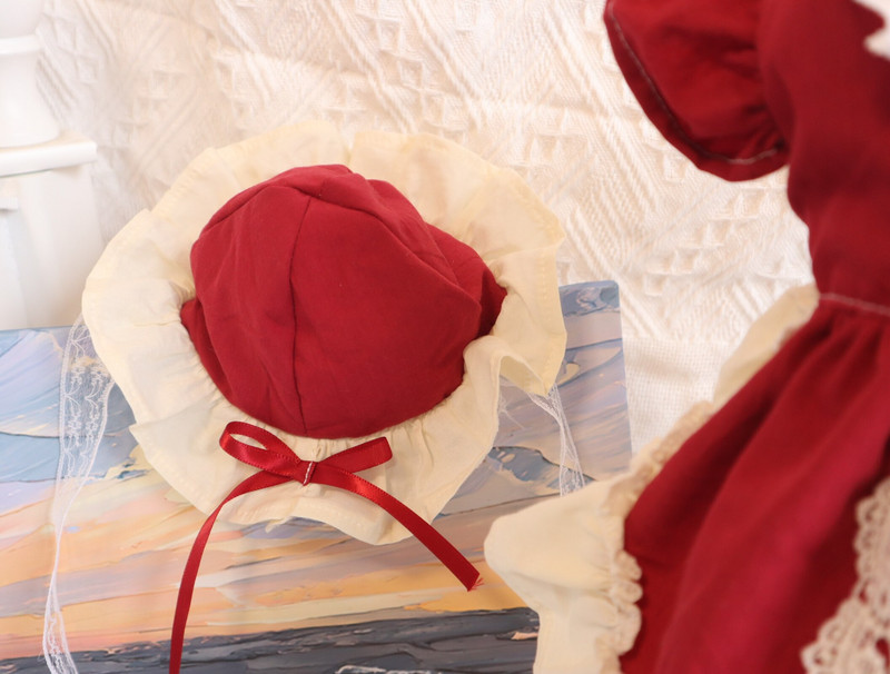 Vintage mood lemmikloomade koerte kasside riided käsitsi valmistatud puuvillane punane vibu Lolita pitsist õukonna printsessi kleit väikesele keskmisele koerale kutsika riided