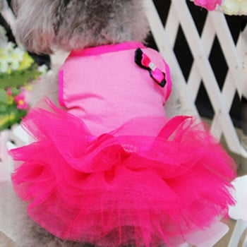 Pink Dog Cat Princess Tutu Dress Bow Bubble Dress Домашно кученце Дрехи Облекло за кучета Големи дрехи за домашни любимци Момиче НОВО
