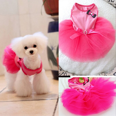 Pink Dog Cat Princess Tutu Dress Bow Bubble Dress Домашно кученце Дрехи Облекло за кучета Големи дрехи за домашни любимци Момиче НОВО