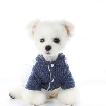 Ζεστό φθινοπωρινό παλτό φόρεμα σκύλου με τούλι κάτω μέρος Ρούχα για σκύλους για κατοικίδια Bowknot Μαλακά Teddy Poodle Ένδυση XS SML XL