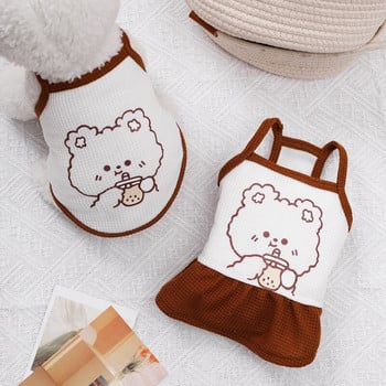 Κέντημα Φόρεμα Pet Dog Ρούχα Ζευγάρια Μπλουζάκι Ρούχα Σκύλος Φούστα Κουτάβι Μπλουζάκι Μικρά Σκυλιά Γάτα Άνοιξη Καλοκαίρι Κορεάτικο Στιλ