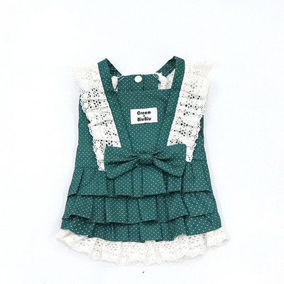 Jarné letné oblečenie pre mačky a psy, tenká sukňa, malé stredne veľké psy, zelená bodkovaná sukňa s ramienkami, princeznovský štýl, oblečenie pre domáce zvieratá, mačky