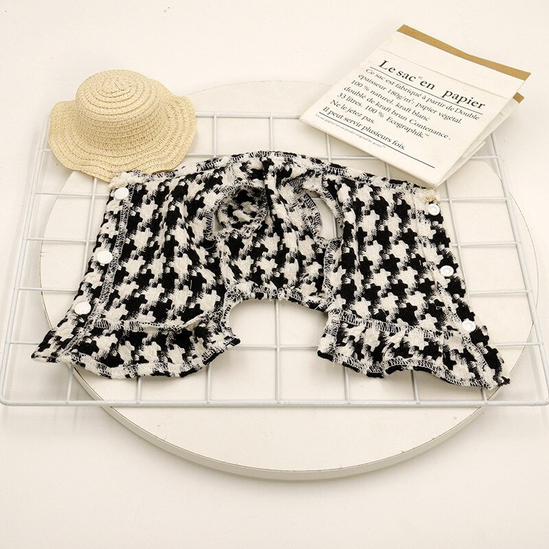 Must valge ruuduline kleit Koerariided Mantel Koerad Riided Lemmikloomarõivad Luksuslikud Armsad Sügis Talv Yorkies Prints Tüdruk Ropa Para Perro