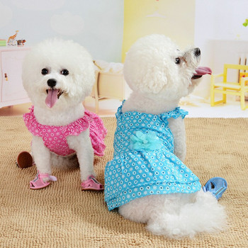2022 Γλυκά μπλε ροζ ρούχα για σκύλους Chihuahua Φόρεμα για κατοικίδια Φόρεμα Πριγκίπισσας Καλοκαιρινές φούστες για σκύλους Αξεσουάρ για σκύλους πουά