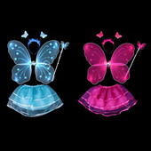 4 ks Pet Cosplay vesta Oblečenie Víla Princezná Detské kostýmy Sady Motýlie krídla Prútik Čelenka Tutu Sukňa Domáce zvieratá Detské potreby Produkt